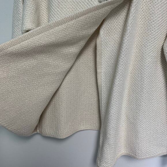 JM Collection Women's Brooch Topper Eggshell Cotton Blend Cardigan Top Size S - Picture 6 of 7